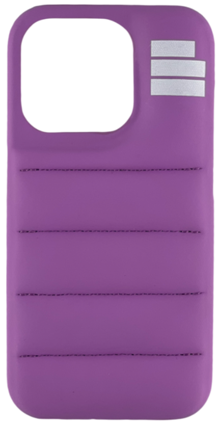 Regal and soft The Püff Case purple iPhone case with a sleek quilted pattern, this is The Puffer Case for iphone, png, webp, puff