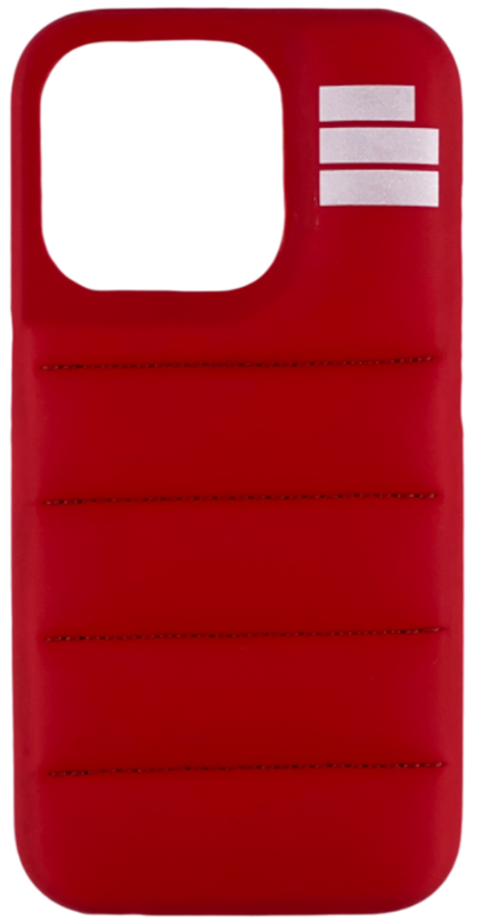 Vibrant and soft The Püff Case red iPhone case with a sleek quilted pattern, this is The Puffer Case for iphone, png, webp, puff