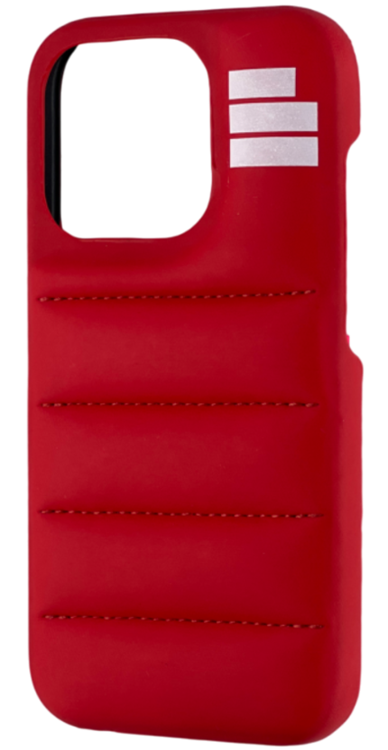 Ярък и мек червен калъф за iPhone от Püff с гладък стегнат модел, png, webp, пуф, пуфф